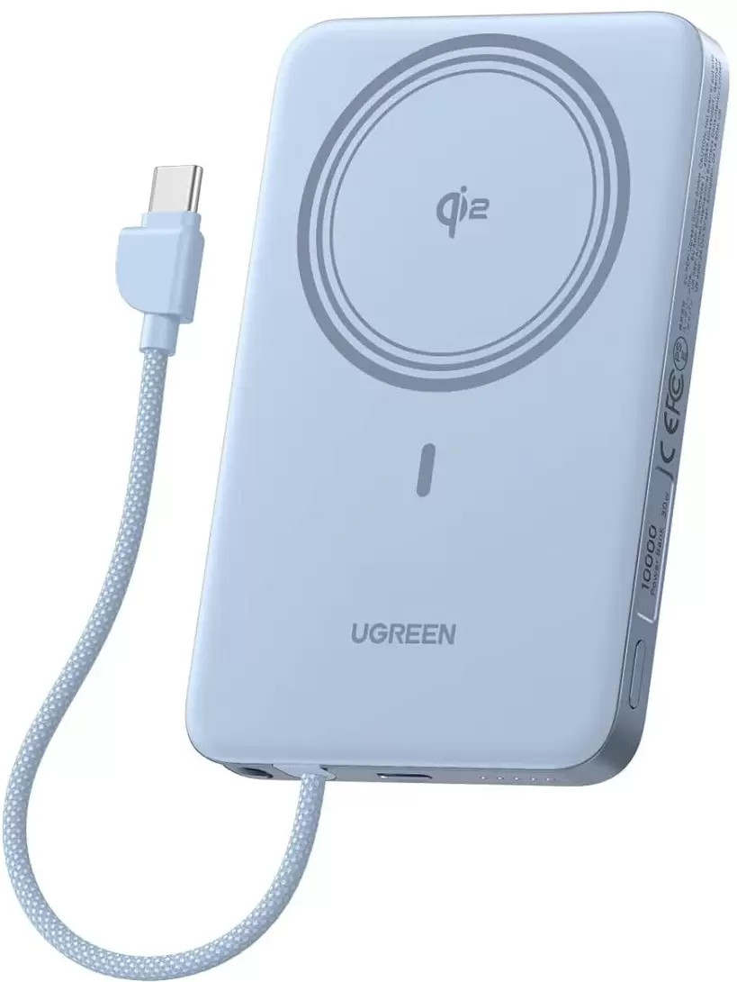 Ugreen Magflow Air Qi2 15W PB570 65839B 10000mAh (голубой)