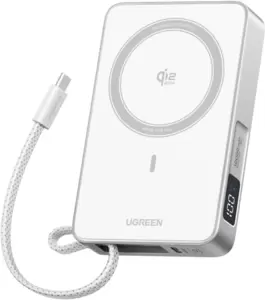 Портативное зарядное устройство Ugreen MagFlow PB773 10000mAh (белый) фото