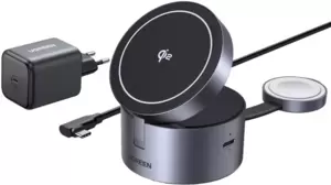Беспроводное зарядное Ugreen Uno 3-in-1 W712 65148 (серый) фото