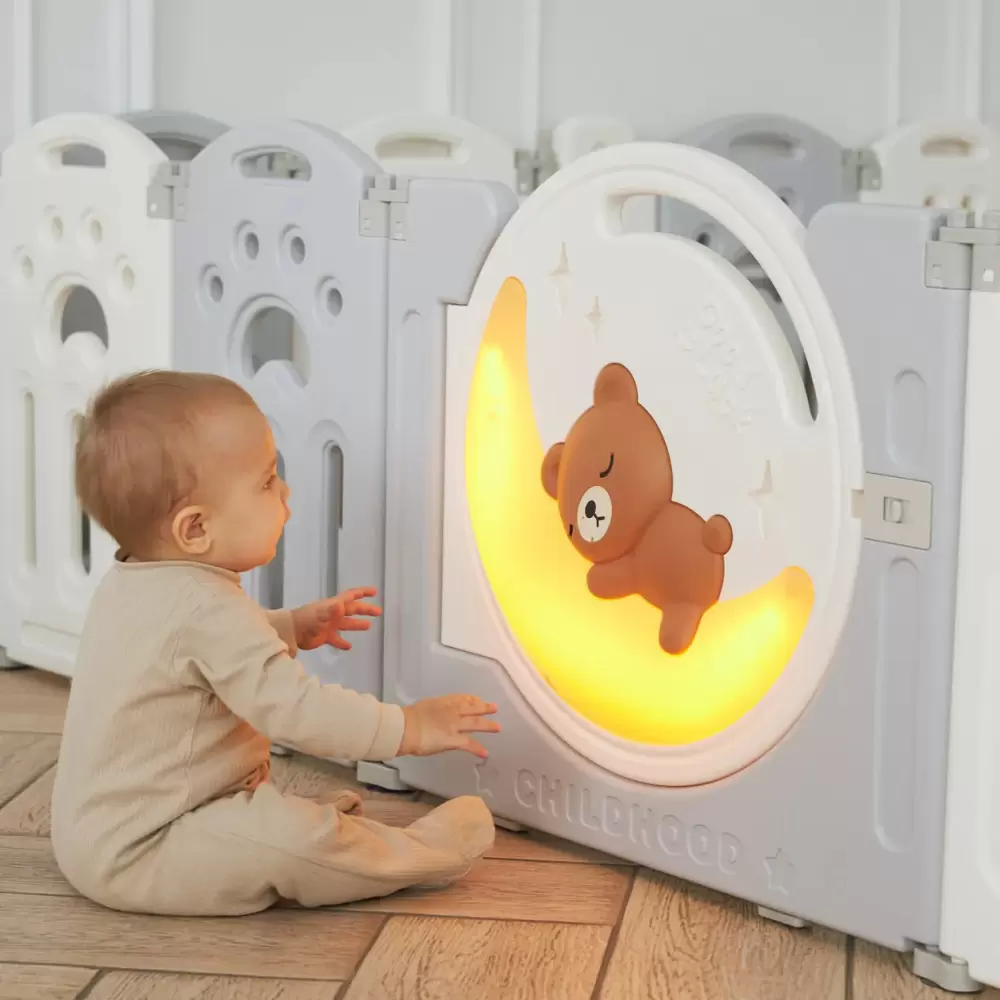 Игровой манеж UNIX Kids DeLuxe 180x200 (серый) фото