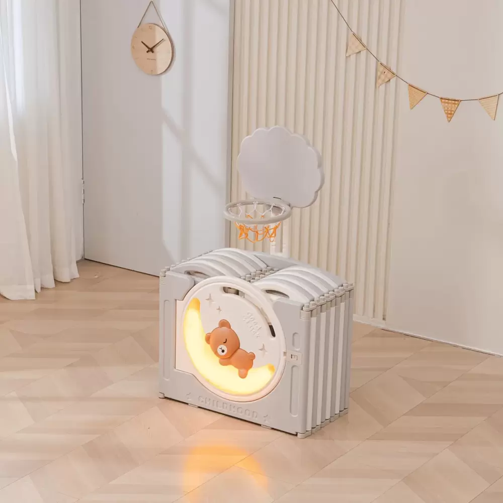 Игровой манеж UNIX Kids DeLuxe 180x200 (серый) фото