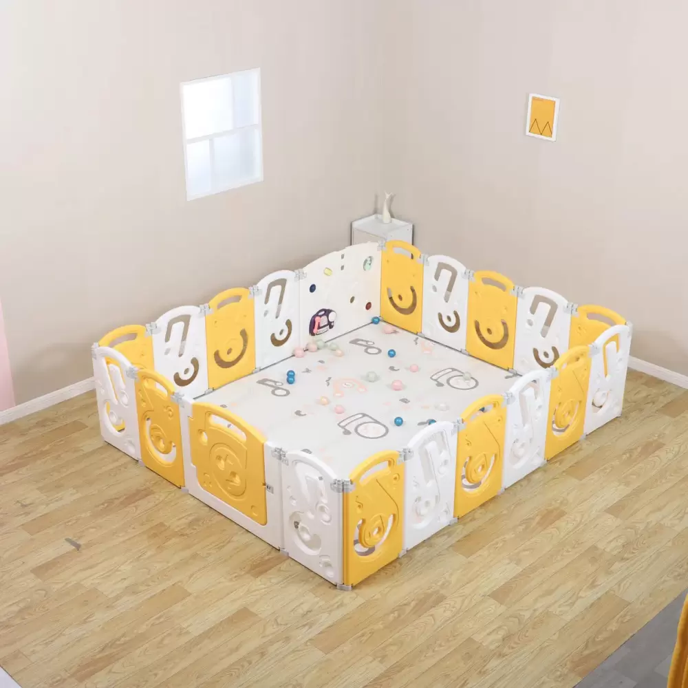 Игровой манеж UNIX Kids Supreme Music 200x240 (желтый) фото