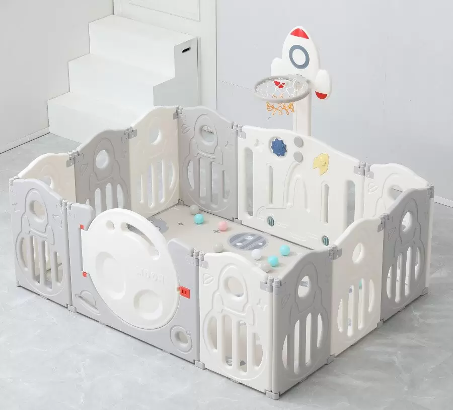 Игровой манеж UNIX Kids Supreme Space 160x160 (серый) фото