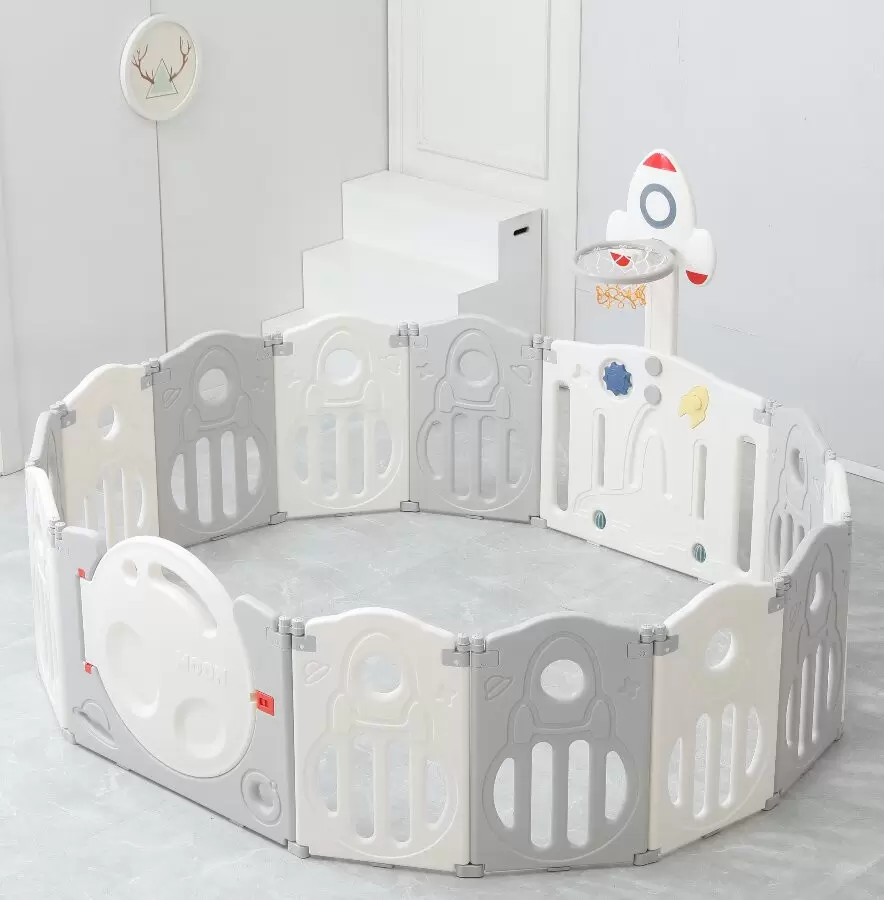 Игровой манеж UNIX Kids Supreme Space 200x200 (серый) фото