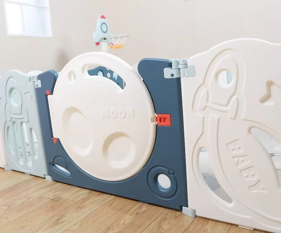 Игровой манеж UNIX Kids Supreme Space с качелями 160x160(синий) фото