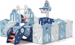 Игровой манеж UNIX Kids Supreme Space с качелями 160x160(синий) фото