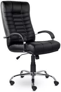 Офисное кресло UTFC Атлант В (хром, экокожа, черный) фото
