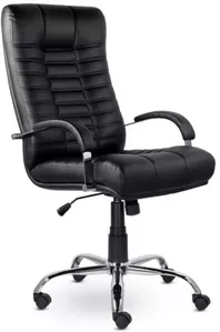 Офисное кресло UTFC Атлант В (хром, натуральная кожа, черный) фото