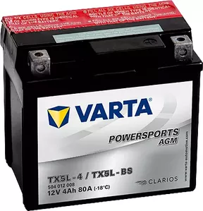 Аккумулятор VARTA Powersport AGM TX5L-BS (504 012 008) (4Ah) фото
