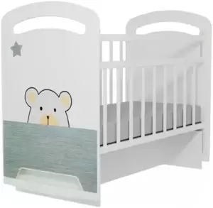 Детская кроватка VDK Birba Dream колесо-качалка с маятником (белый) фото