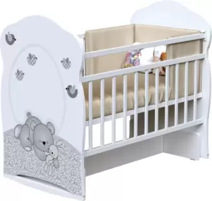 Детская кроватка VDK Sleppy колесо-качалка (белый) фото