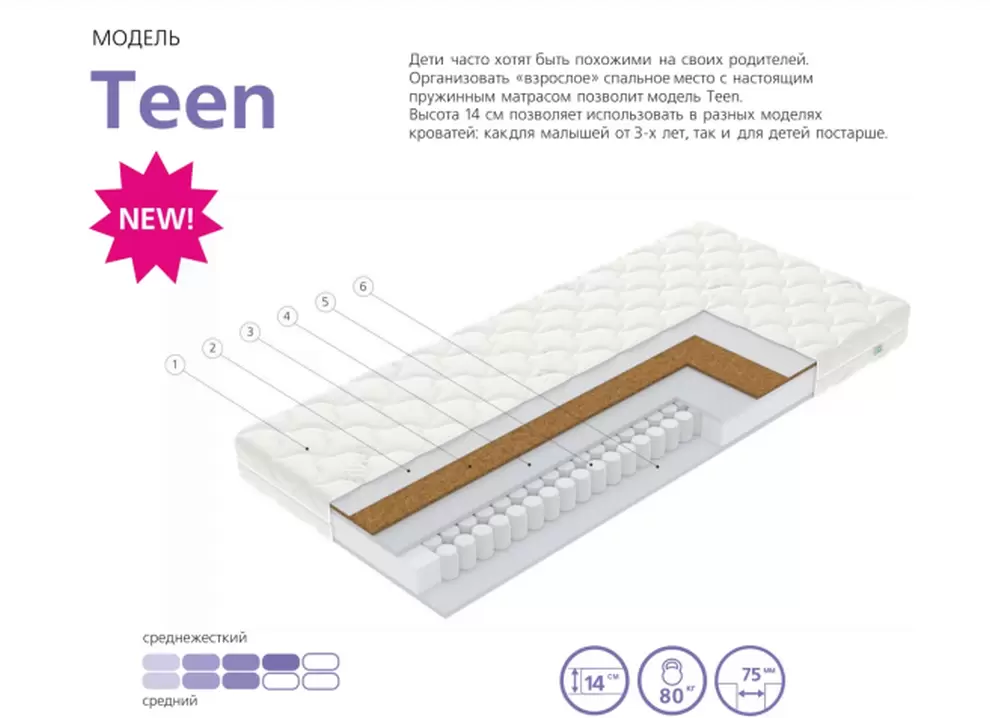 Матрас Vegas Teen 70x180 фото