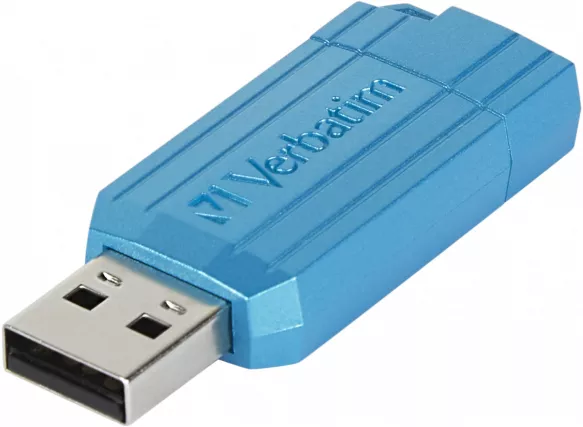 USB Flash Verbatim PinStripe Caribbean Blue 16GB (49068) фото