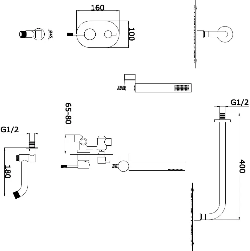 Душевая система Vieir V403564-N фото