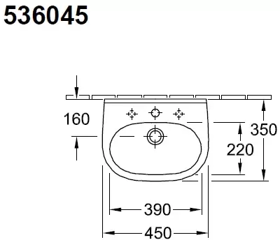 Умывальник Villeroy &#38; Boch O.Novo 536045R1 фото