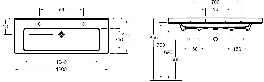 Умывальник Villeroy &#38; Boch Subway 2.0 7176D2R1 фото