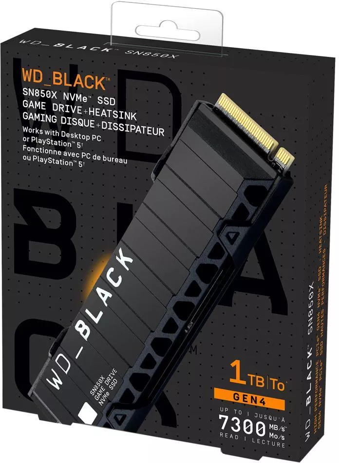 SSD Western Digital Black SN850X NVMe Heatsink 4TB WDS400T2XHE фото