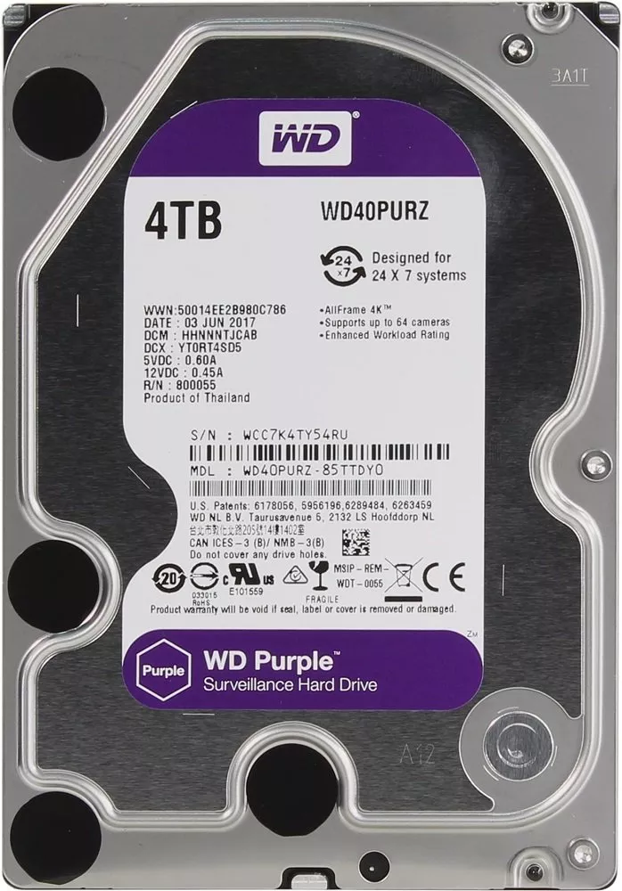 Жесткий диск Western Digital Purple (WD40PURZ) 4000 Gb фото