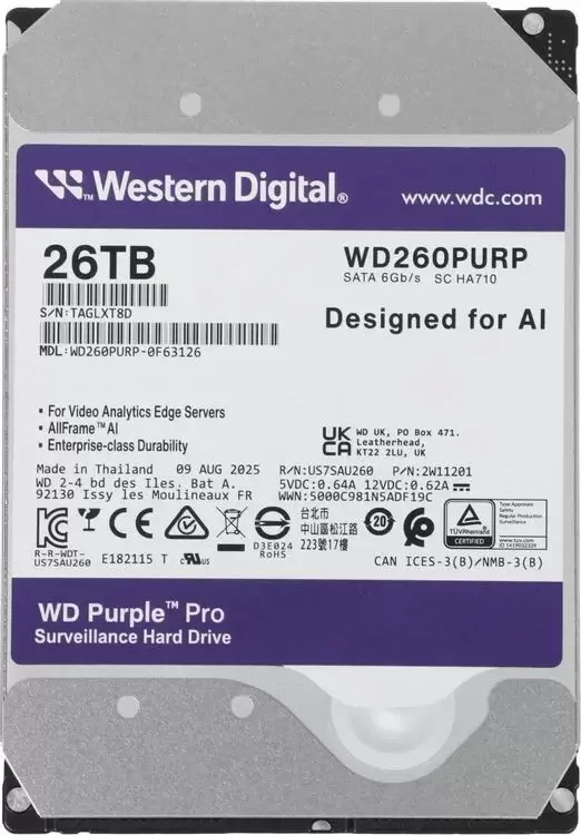 Western Digital Purple Pro 26TB WD260PURP
