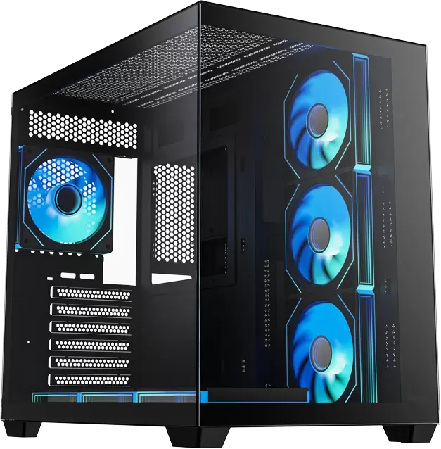 Корпус XASTRA QW500 7ARGB-FG-C10-UC (черный) фото 2