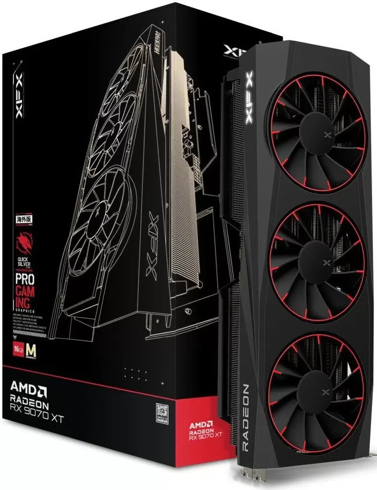 Видеокарта XFX Quicksilver AMD Radeon RX 9070XT Magnetic Air Edition RX-97TMAQKB9 фото