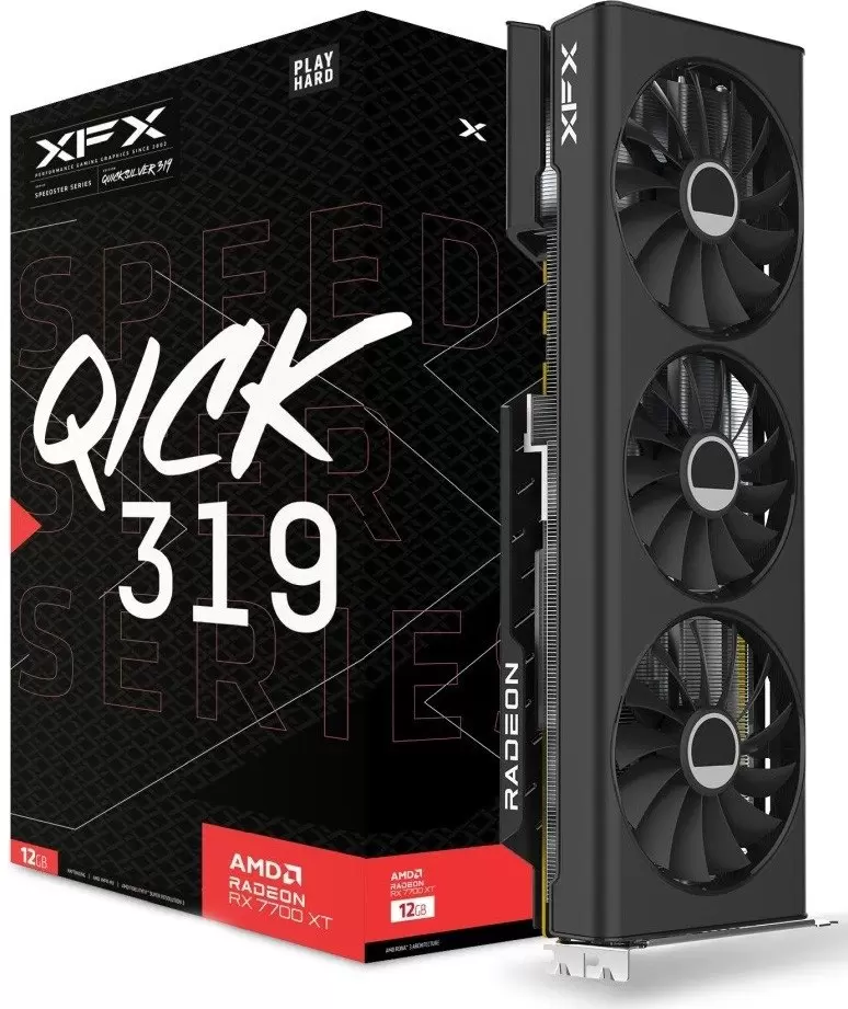 Видеокарта XFX Speedster QICK 319 Radeon RX 7700 XT Black Edition RX-77TQICKB9 фото