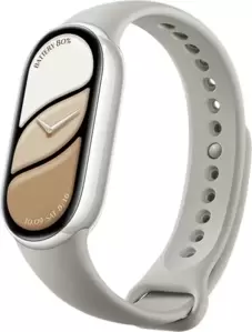 Фитнес-браслет Xiaomi Smart Band 10 NFC M2456B1 (платиновая керамика, с серым силиконовым ремешком, китайская версия) фото