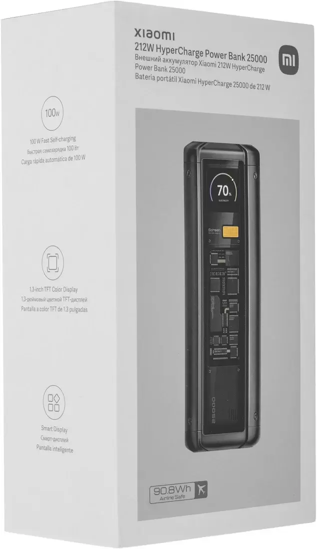 Портативное зарядное устройство Xiaomi 212W HyperCharge Power Bank P03MI 25000mAh (черный, международная версия) фото 3