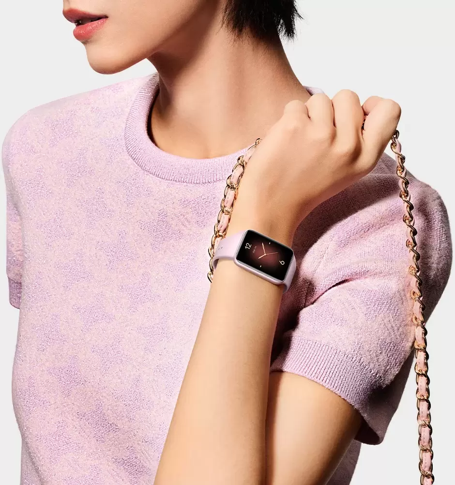 Фитнес-браслет Xiaomi Smart Band 10 Pro M2551B1 (розовая сакура, с розовым силиконовым ремешком, китайская версия) фото 2