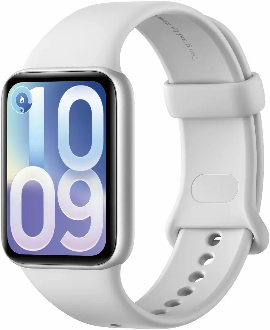 Xiaomi Smart Band 10 Pro M2551B1 (серебристый, со светло-серым силиконовым ремешком, международная версия)