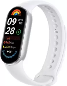 Фитнес-браслет Xiaomi Smart Band 9 (серебристый, с белым силиконовым ремешком, международная версия) фото