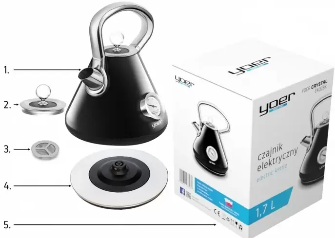 Электрочайник Yoer Crystal EK02BK фото
