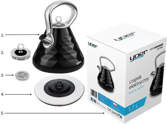Электрочайник Yoer Diamond EK01BK фото
