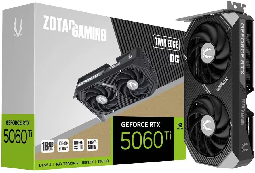 Видеокарта ZOTAC Gaming GeForce RTX 5060 Ti 16GB Twin Edge OC ZT-B50620H-10M фото