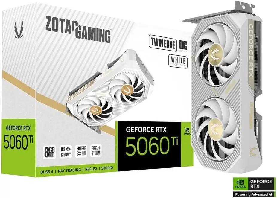 Видеокарта ZOTAC Gaming GeForce RTX 5060 Ti 8GB Twin Edge OC White Edition ZT-B50610Q-10M фото 6