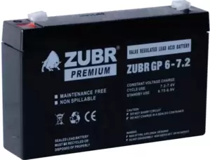 Аккумулятор Зубр GP 6V (7.2Ah) фото