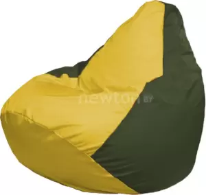 Кресло-мешок Flagman Груша Г2.1-250 жёлтый/тёмно-оливковый фото