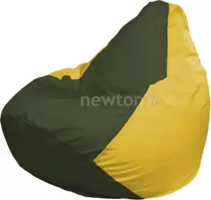 Кресло-мешок Flagman Груша Г2.1-57 тёмно-оливковый/жёлтый фото