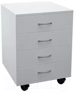 Тумба МДК ТБ4 выкатная с 4 ящиками 454x456x530 (белый) фото