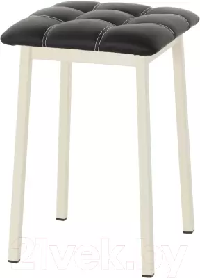 Табурет AMC Comfort 7К3.1 (кожзам черный/слоновая кость) фото