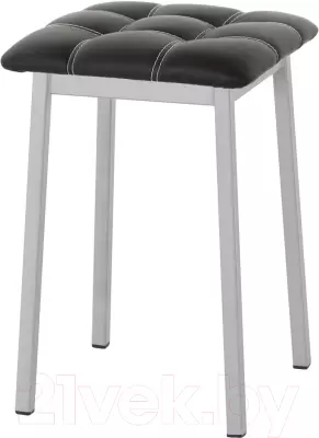 Табурет AMC Comfort 7К5.1 (кожзам черный/серебристый) фото