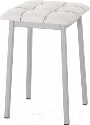 Табурет AMC Comfort 7К5.12 (кожзам белый/серебристый) фото