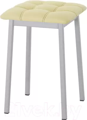 Табурет AMC Comfort 7К5.15 (кожзам светло-желтый/серебристый) фото