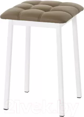Табурет AMC Comfort 7К6.4 (кожзам какао/белый) фото