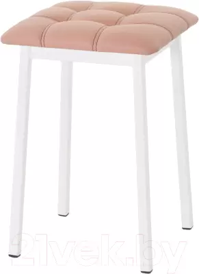 Табурет AMC Comfort 7К6.7 (кожзам коралл/белый) фото