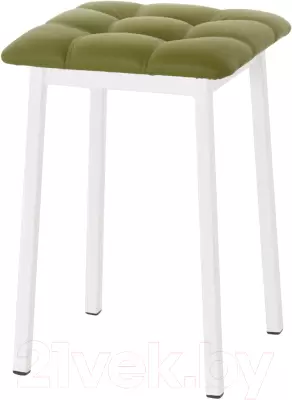 Табурет AMC Comfort 7К6.11 (кожзам оливковый/белый) фото