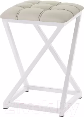 Табурет AMC Comfort 8К6.3 (кожзам бежевый/белый) фото