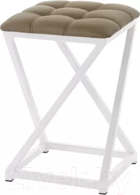 Табурет AMC Comfort 8К6.4 (кожзам какао/белый) фото