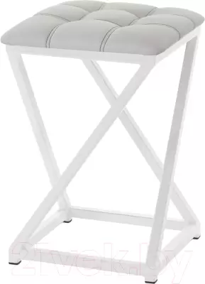 Табурет AMC Comfort 8К6.6 (кожзам серый/белый) фото