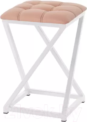 Табурет AMC Comfort 8К6.7 (кожзам коралл/белый) фото